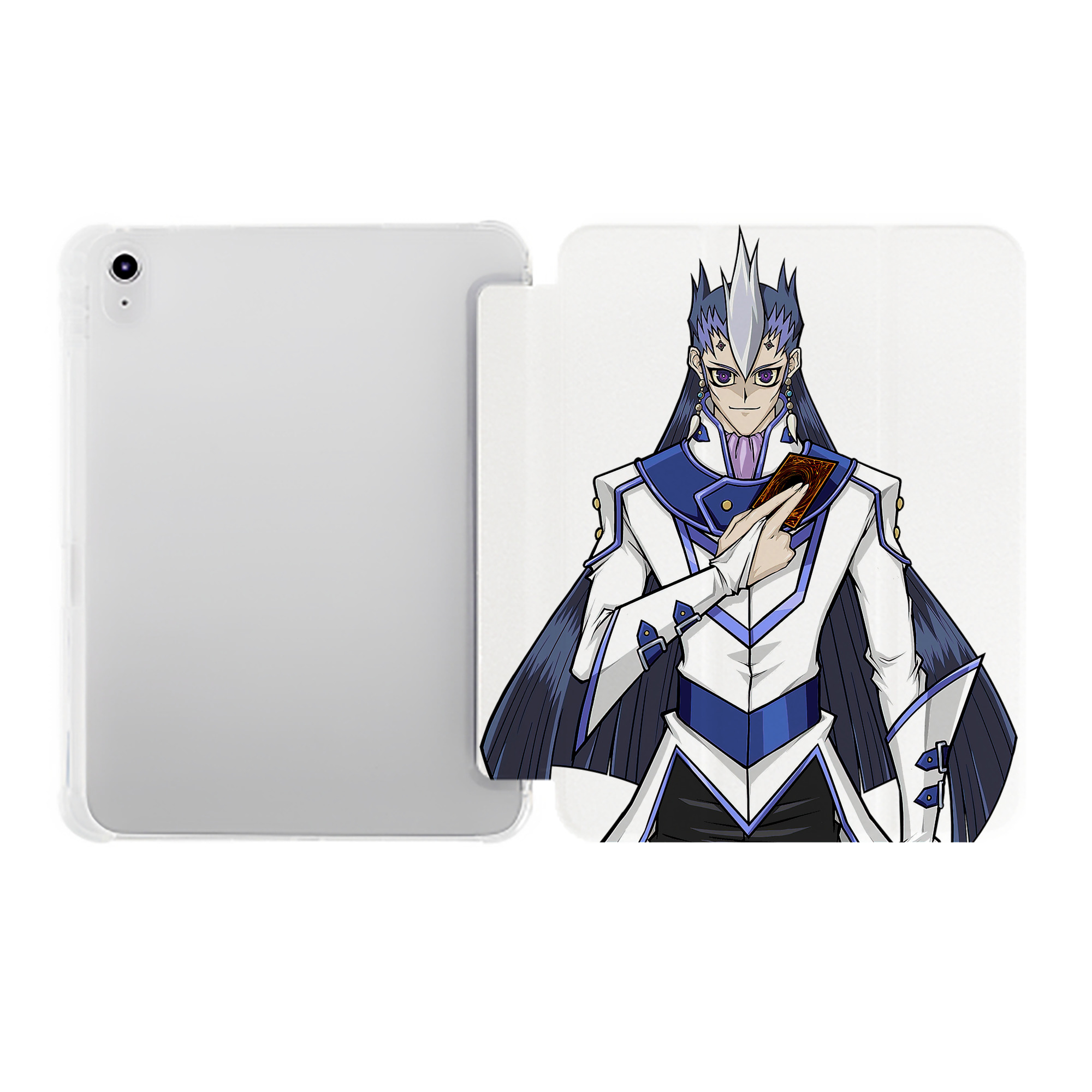 （画像用） 遊☆戯☆王 Yu-Gi-Oh! IPad ケース ペン収納付き 三つ折りスタンド PUレザー×シリコン 対応機種9.5/10.5/10.9インチ
